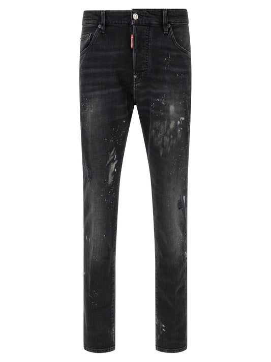 Black Cotton Slim Fit Jeans