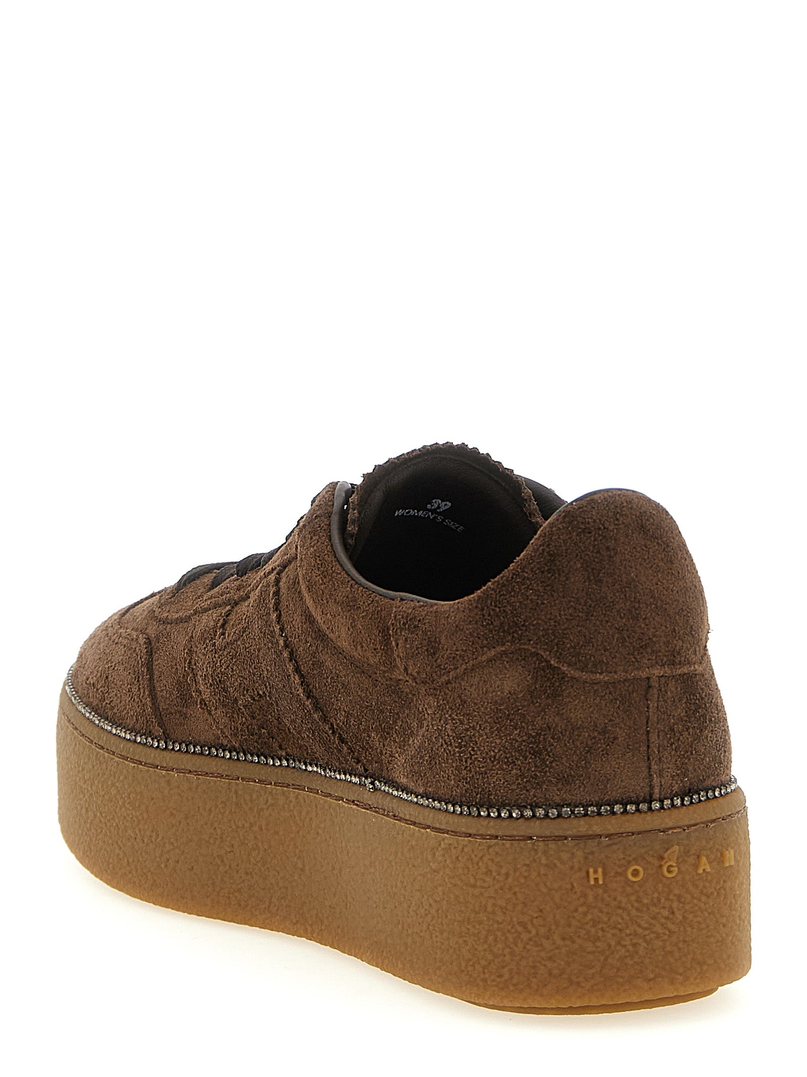 Brown Calfskin Platform Sneakers