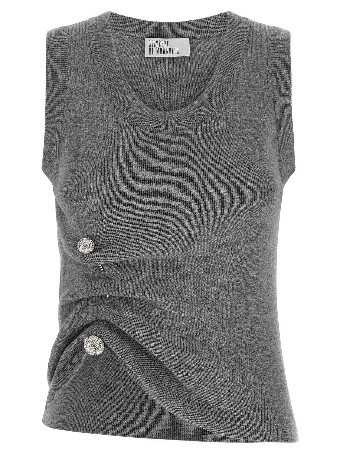Gray Virgin Wool Sleeveles Sweater