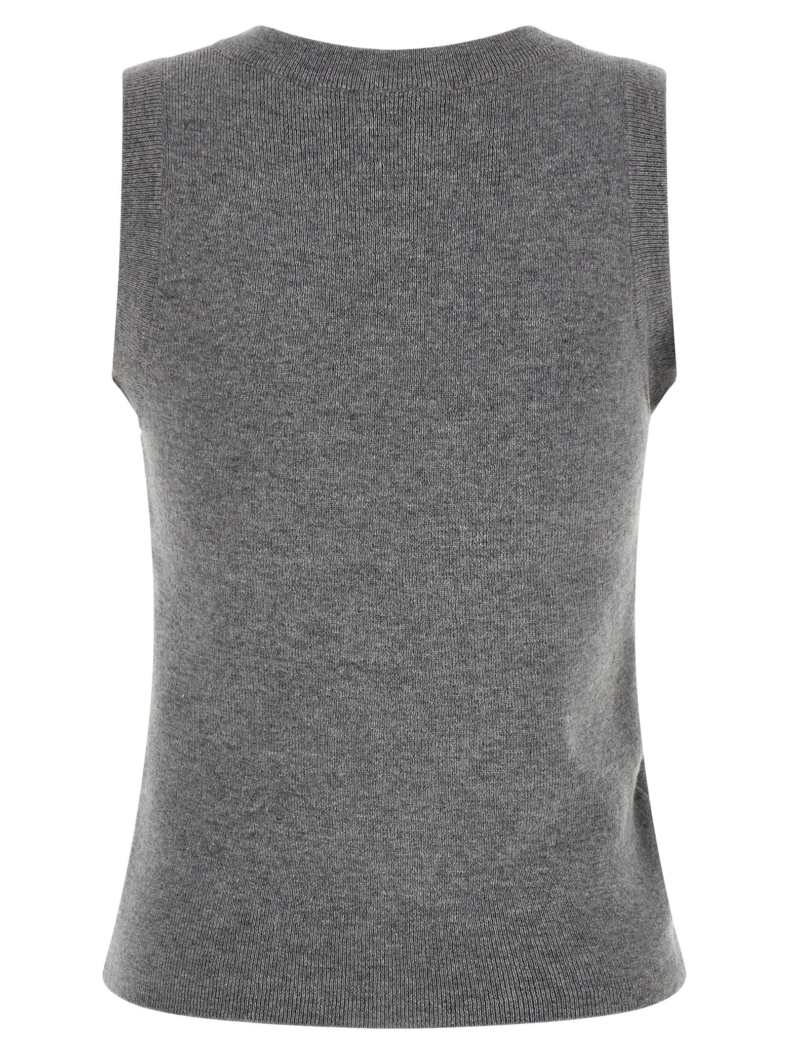 Gray Virgin Wool Sleeveles Sweater