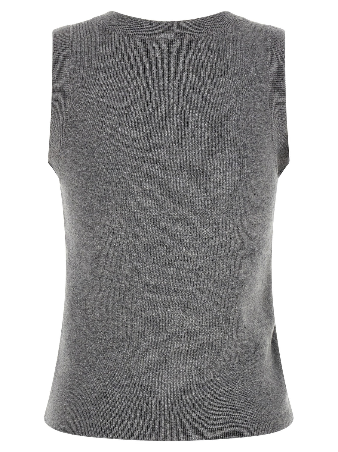 Gray Virgin Wool Sleeveles Sweater