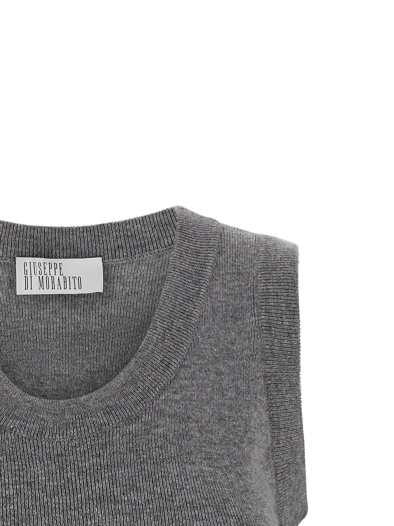 Gray Virgin Wool Sleeveles Sweater