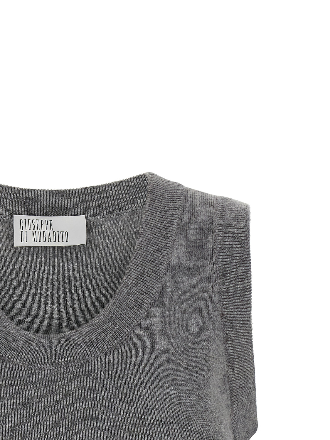 Gray Virgin Wool Sleeveles Sweater