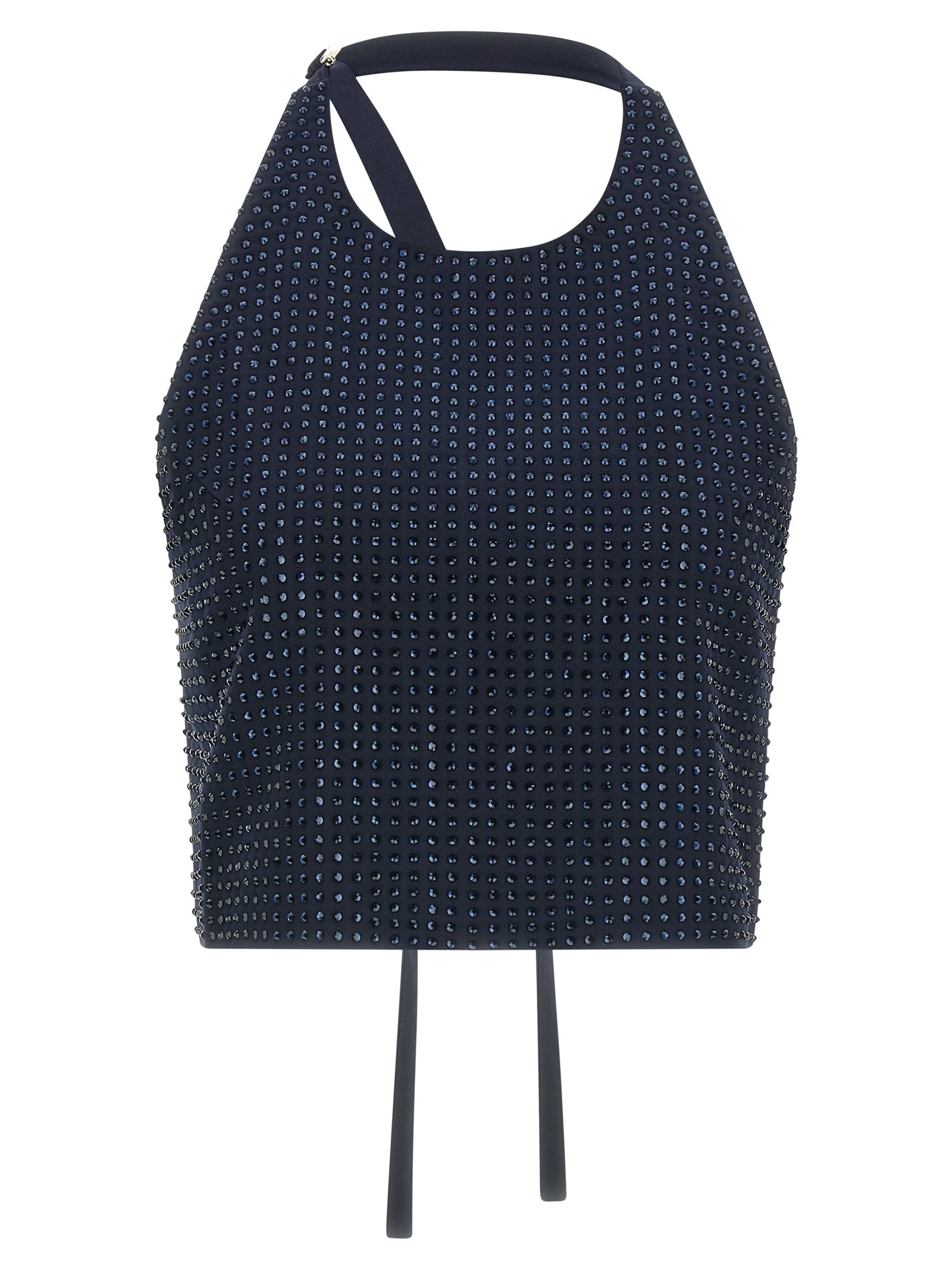 Blue Polyester Tank Tops