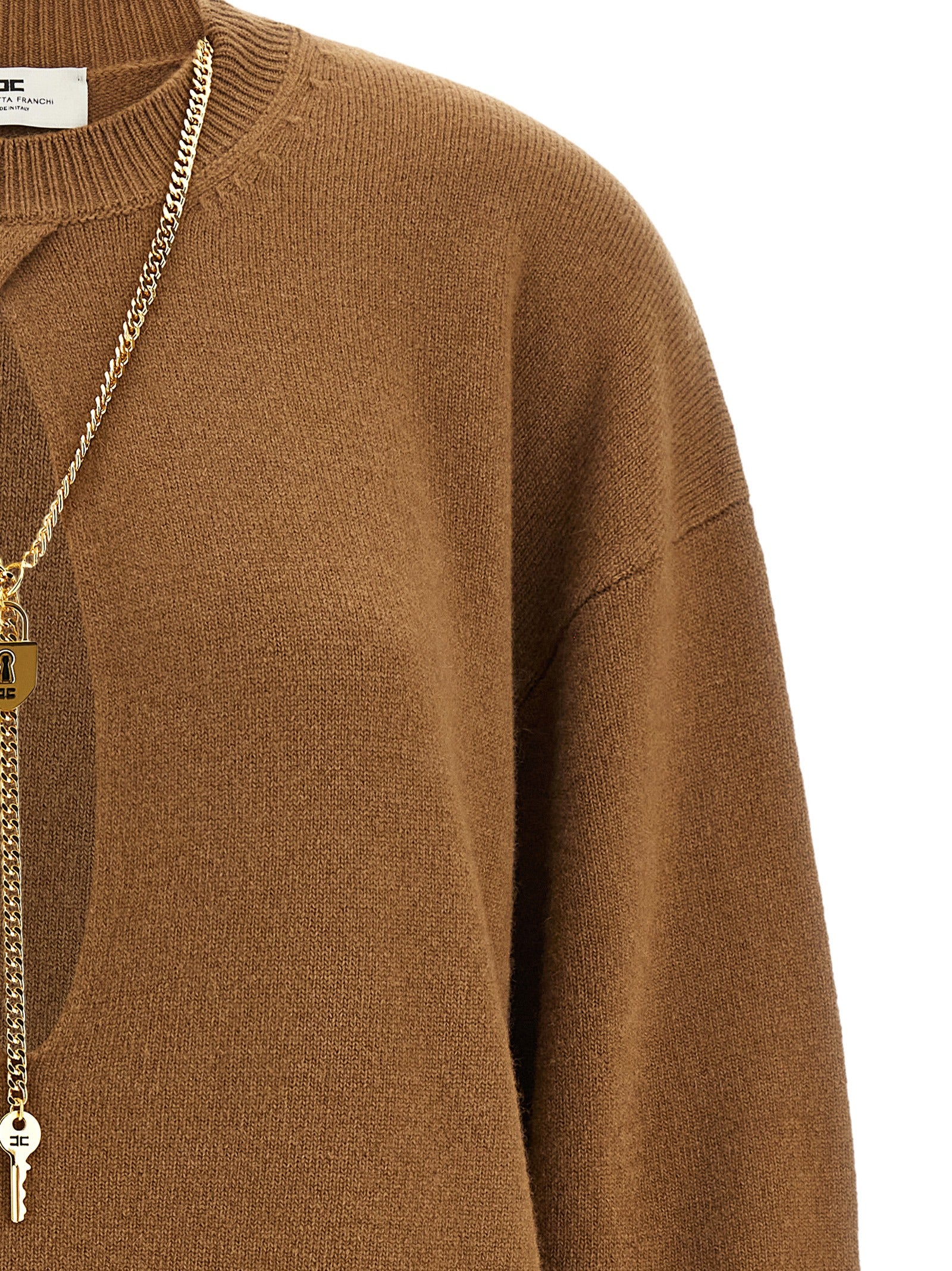 Brown Wool Short Dress