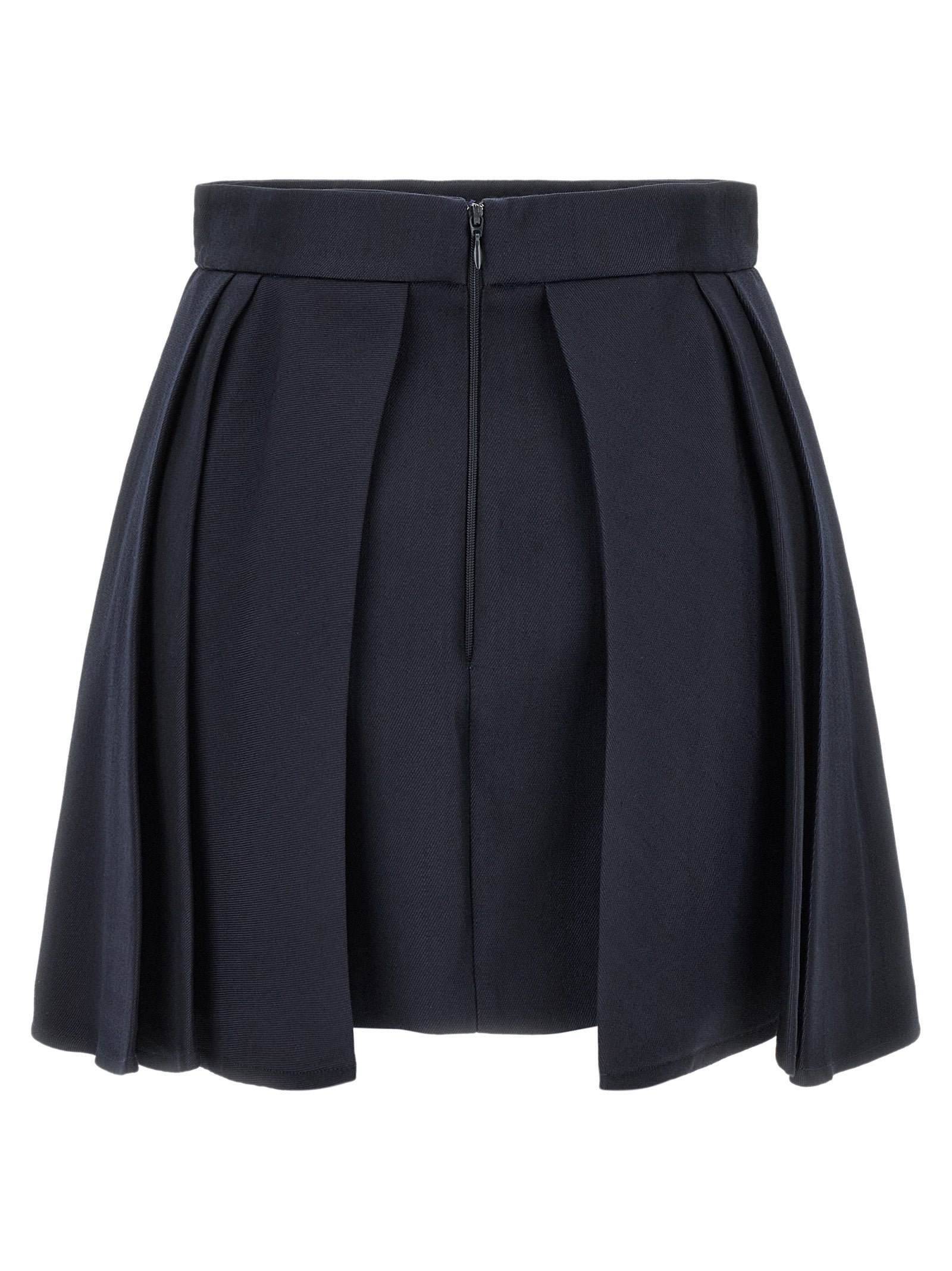 Blue Virgin Wool Long Skirt
