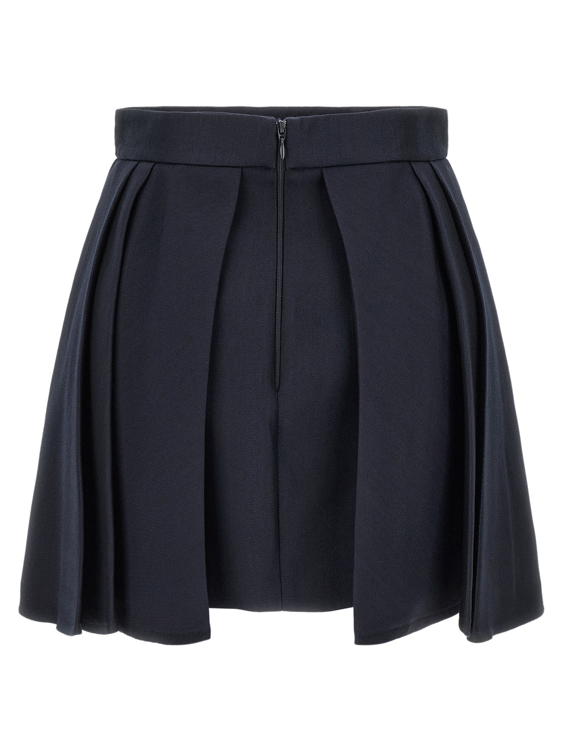 Blue Virgin Wool Long Skirt