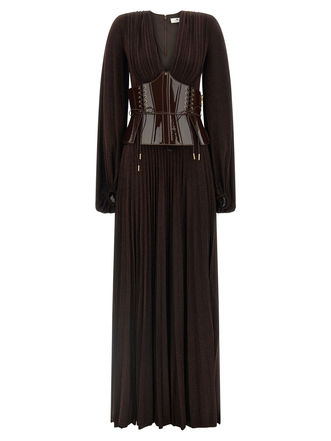 Brown Viscose Long Dress