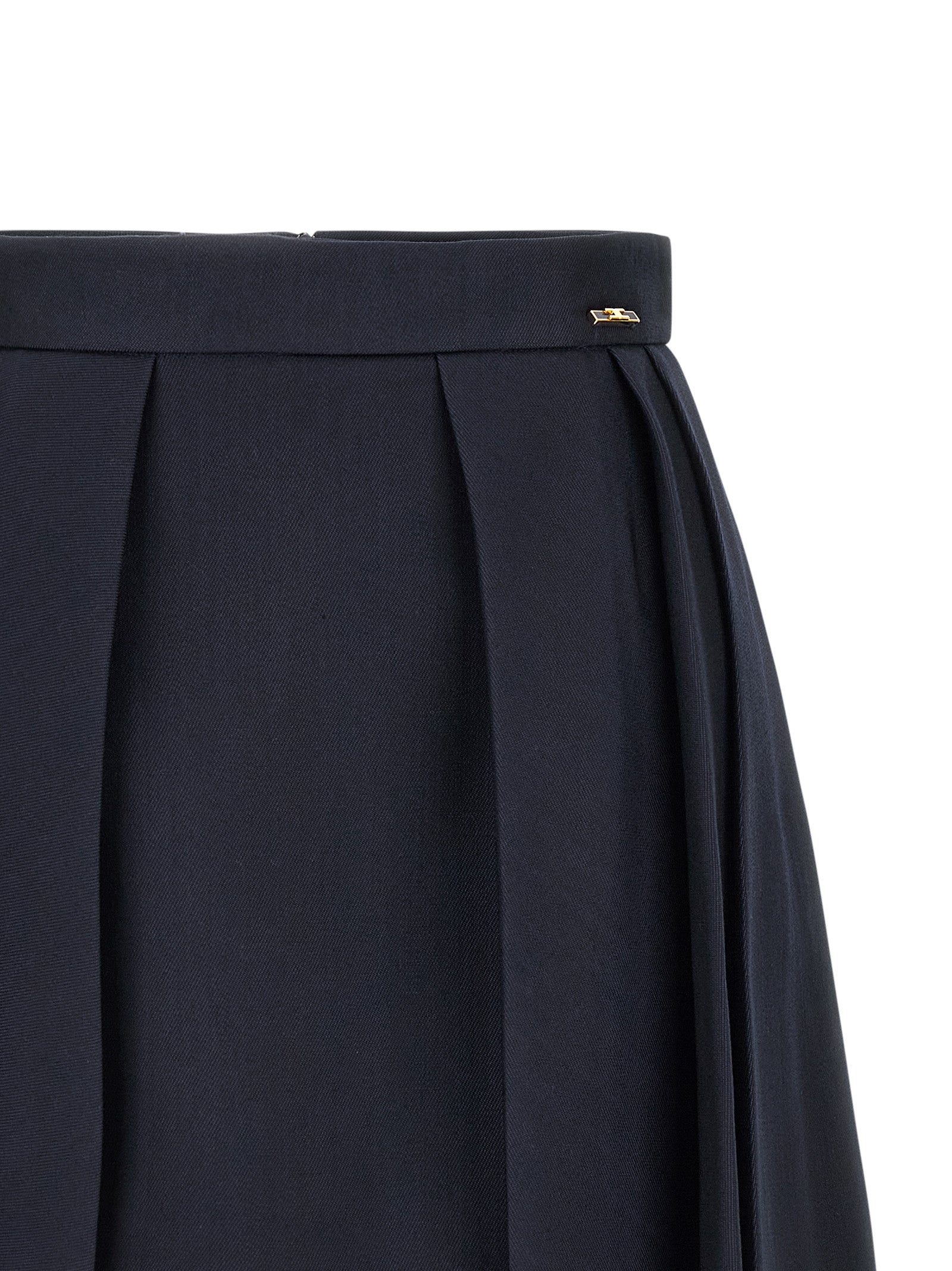 Blue Virgin Wool Long Skirt