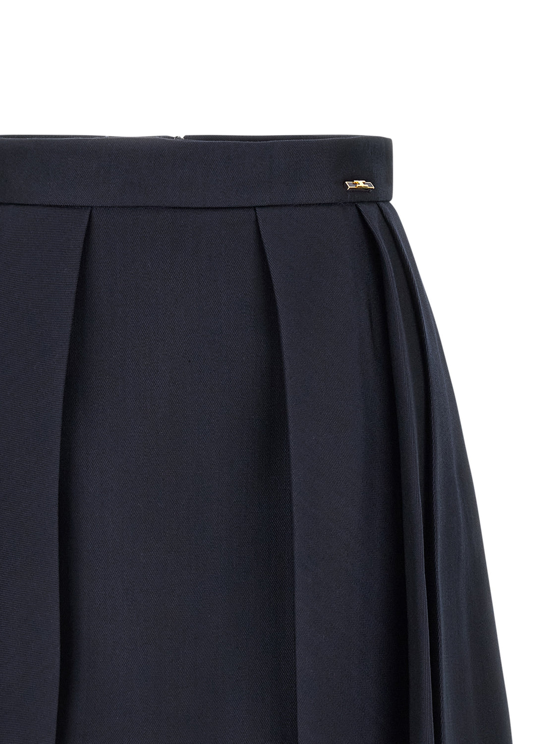 Blue Virgin Wool Long Skirt