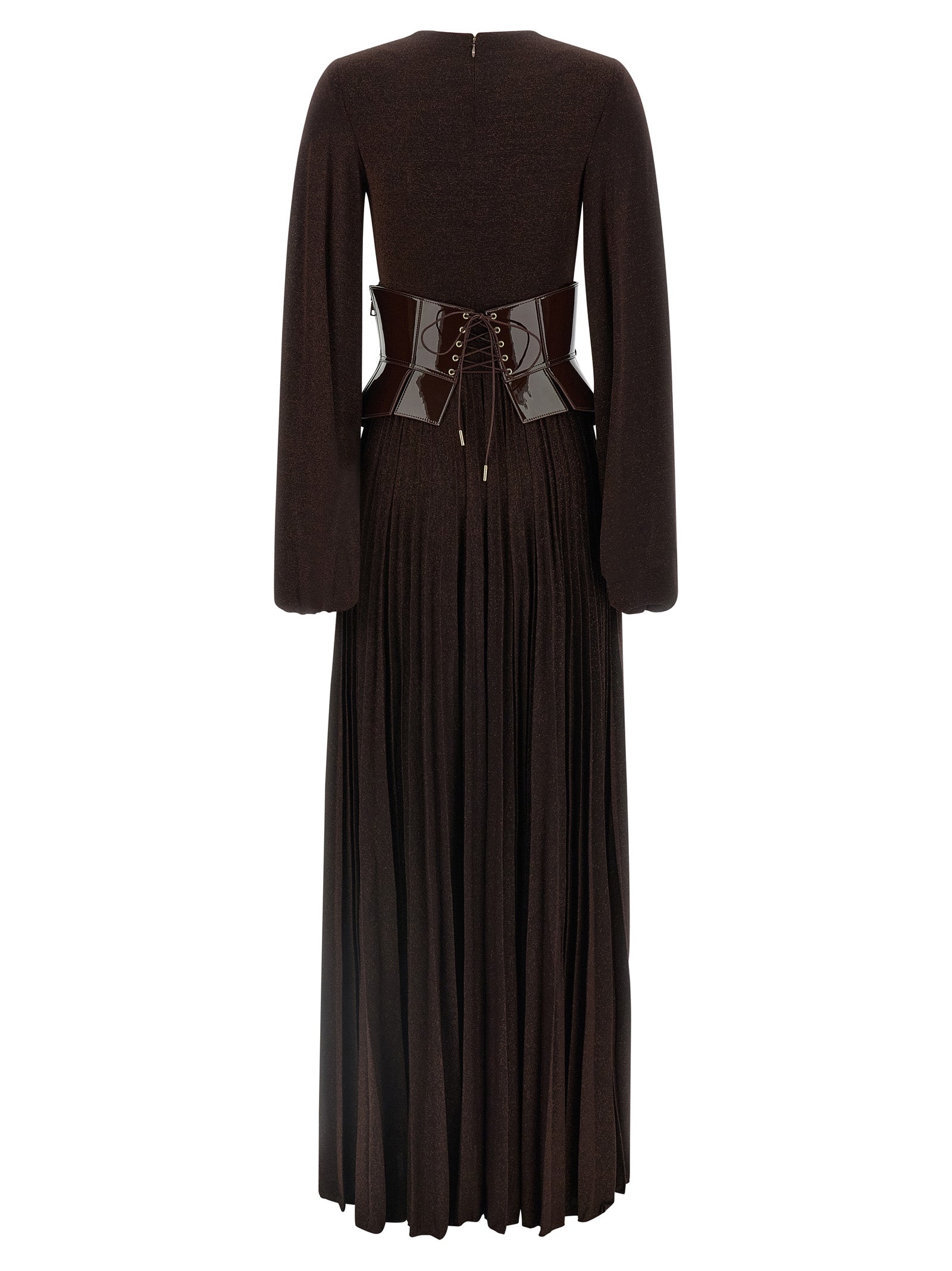 Brown Viscose Long Dress