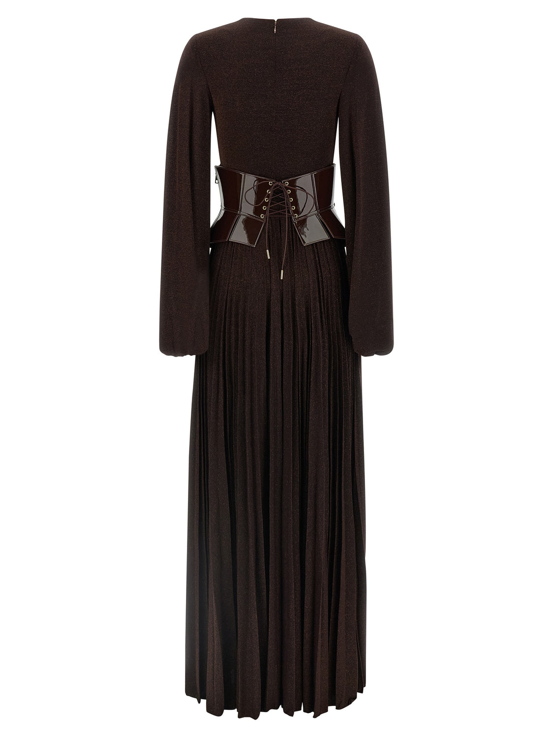 Brown Viscose Long Dress