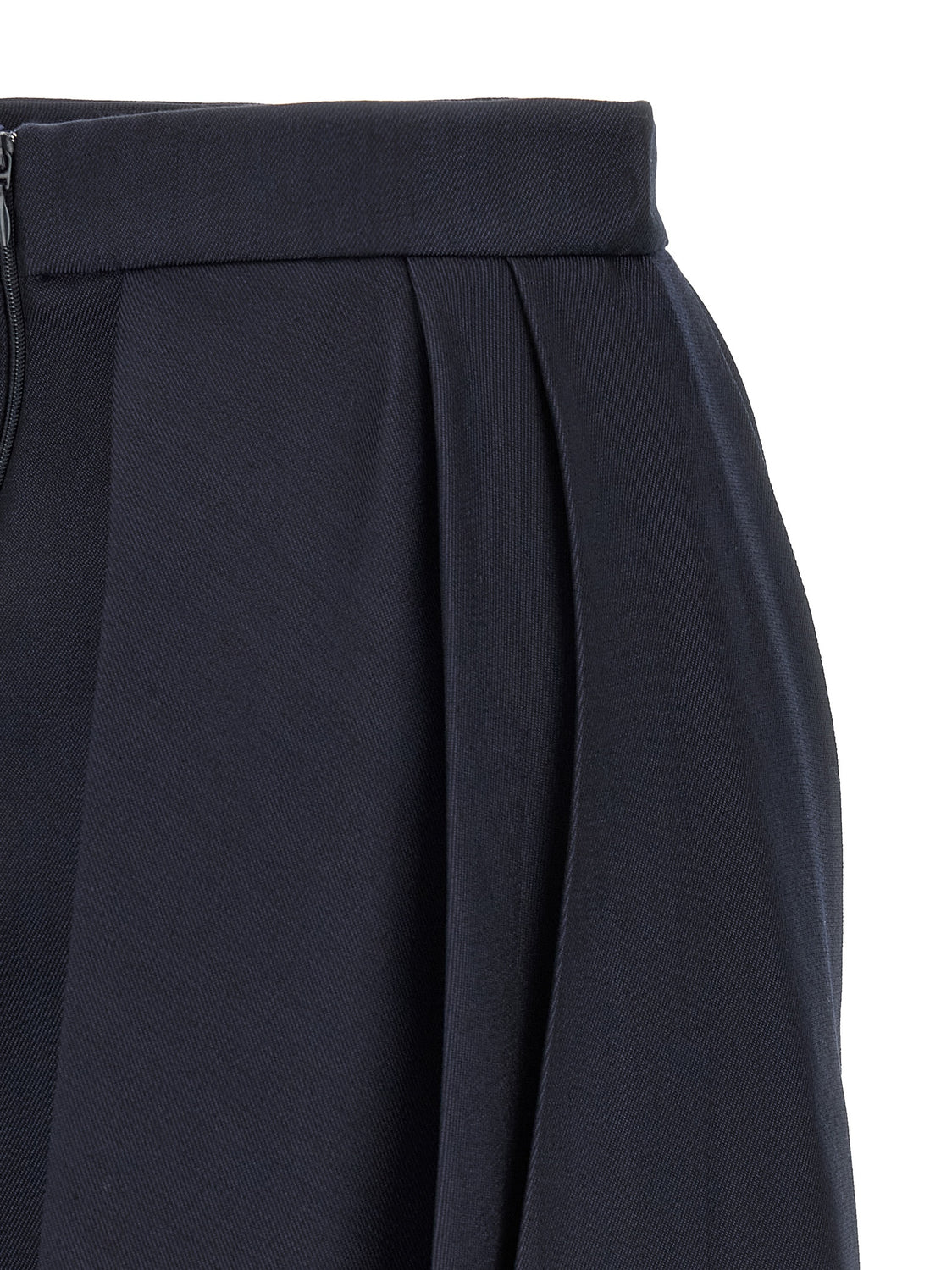 Blue Virgin Wool Long Skirt