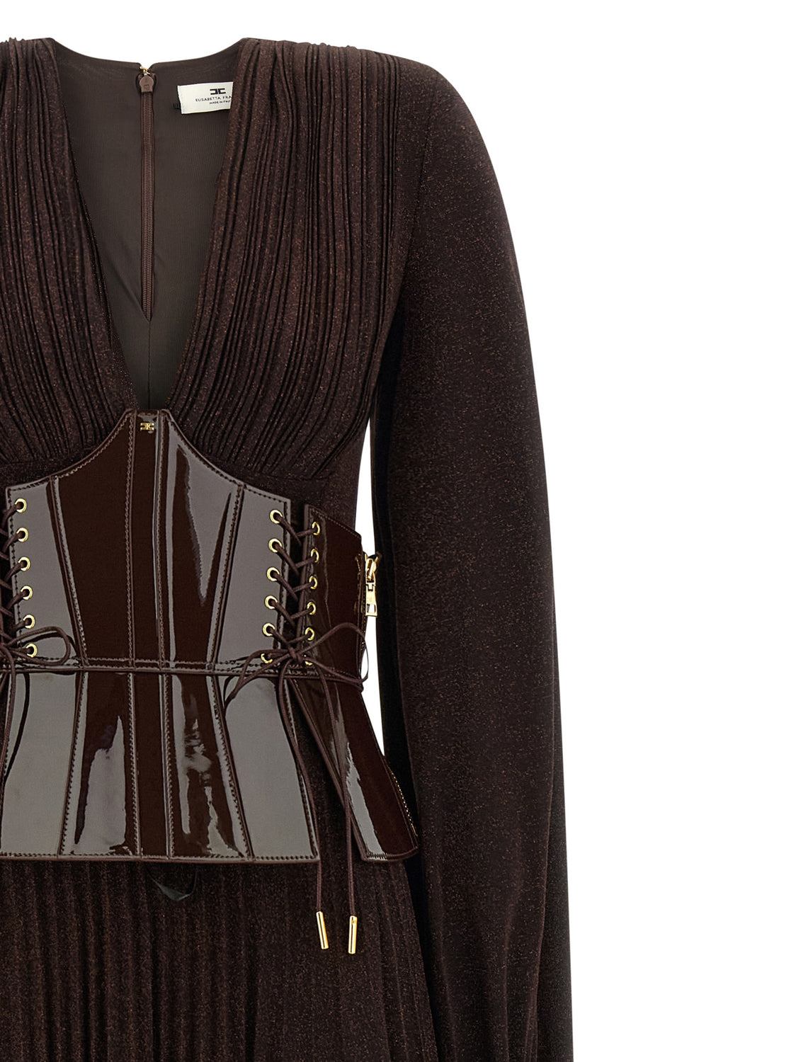 Brown Viscose Long Dress