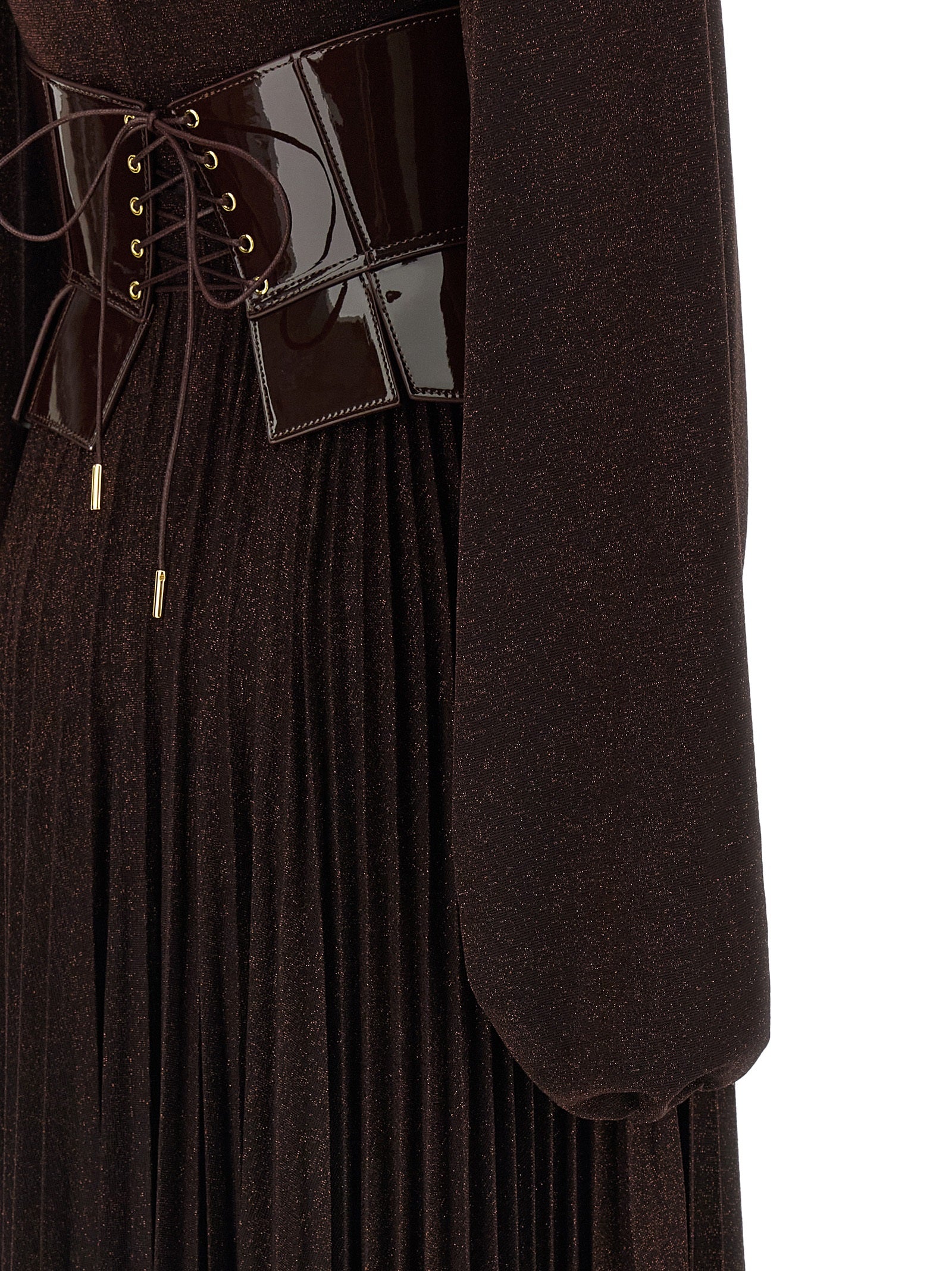 Brown Viscose Long Dress