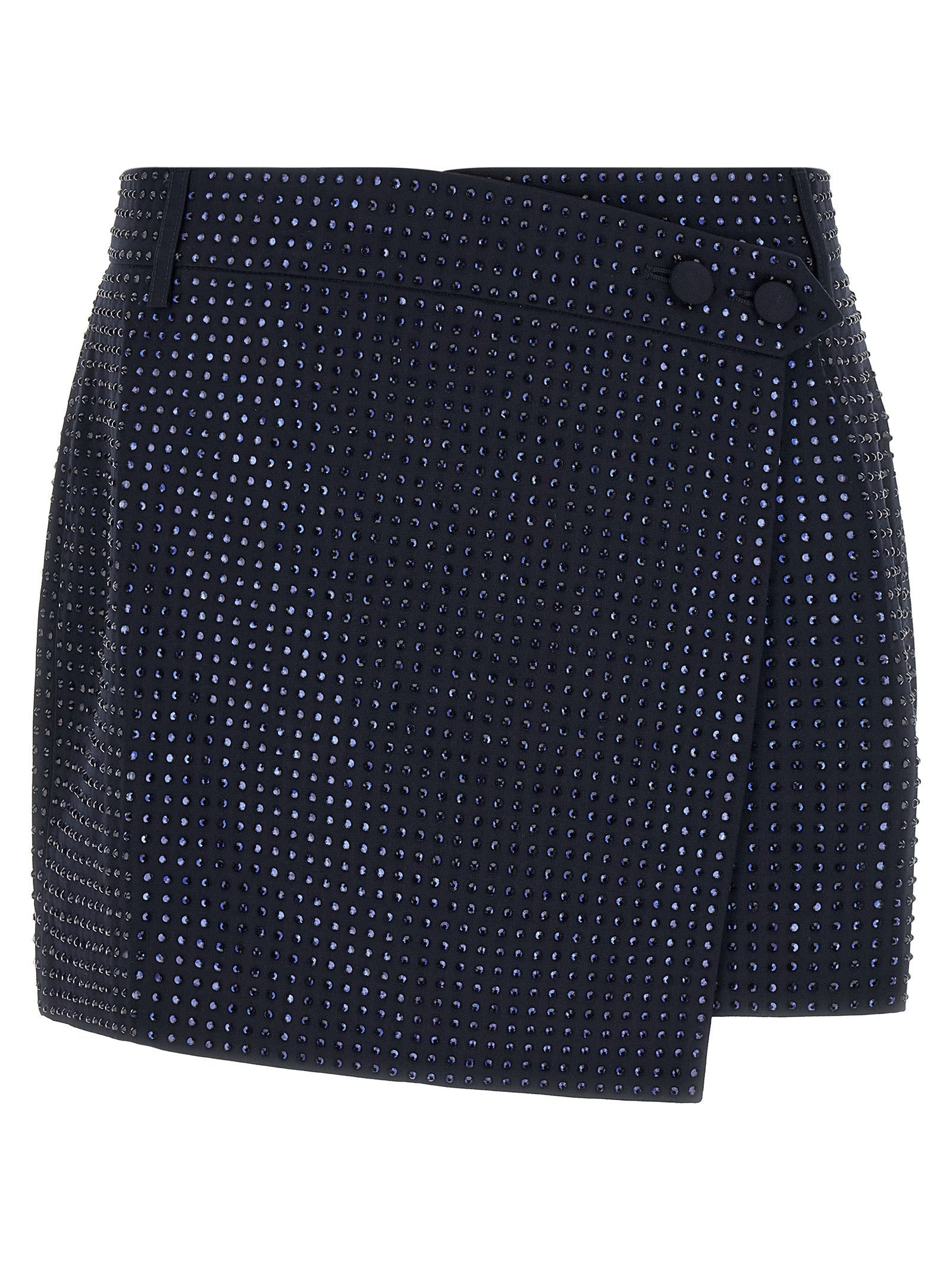 Blue Polyester Long Skirt