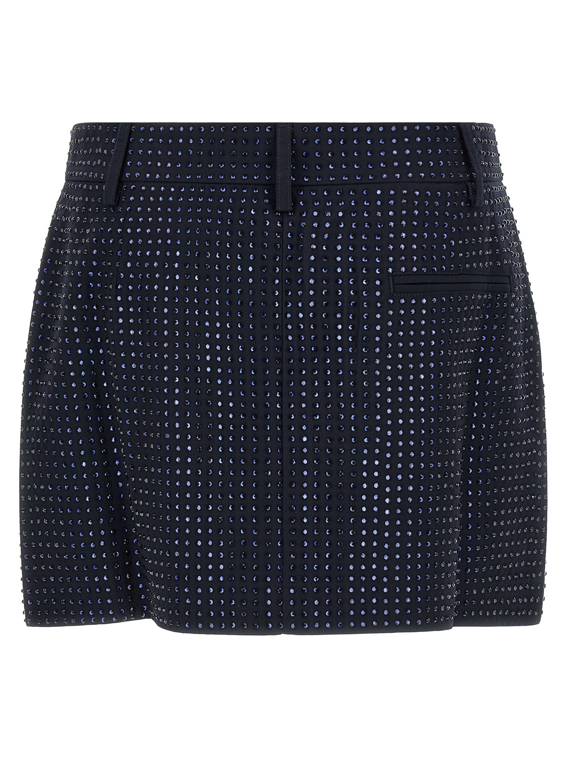 Blue Polyester Long Skirt