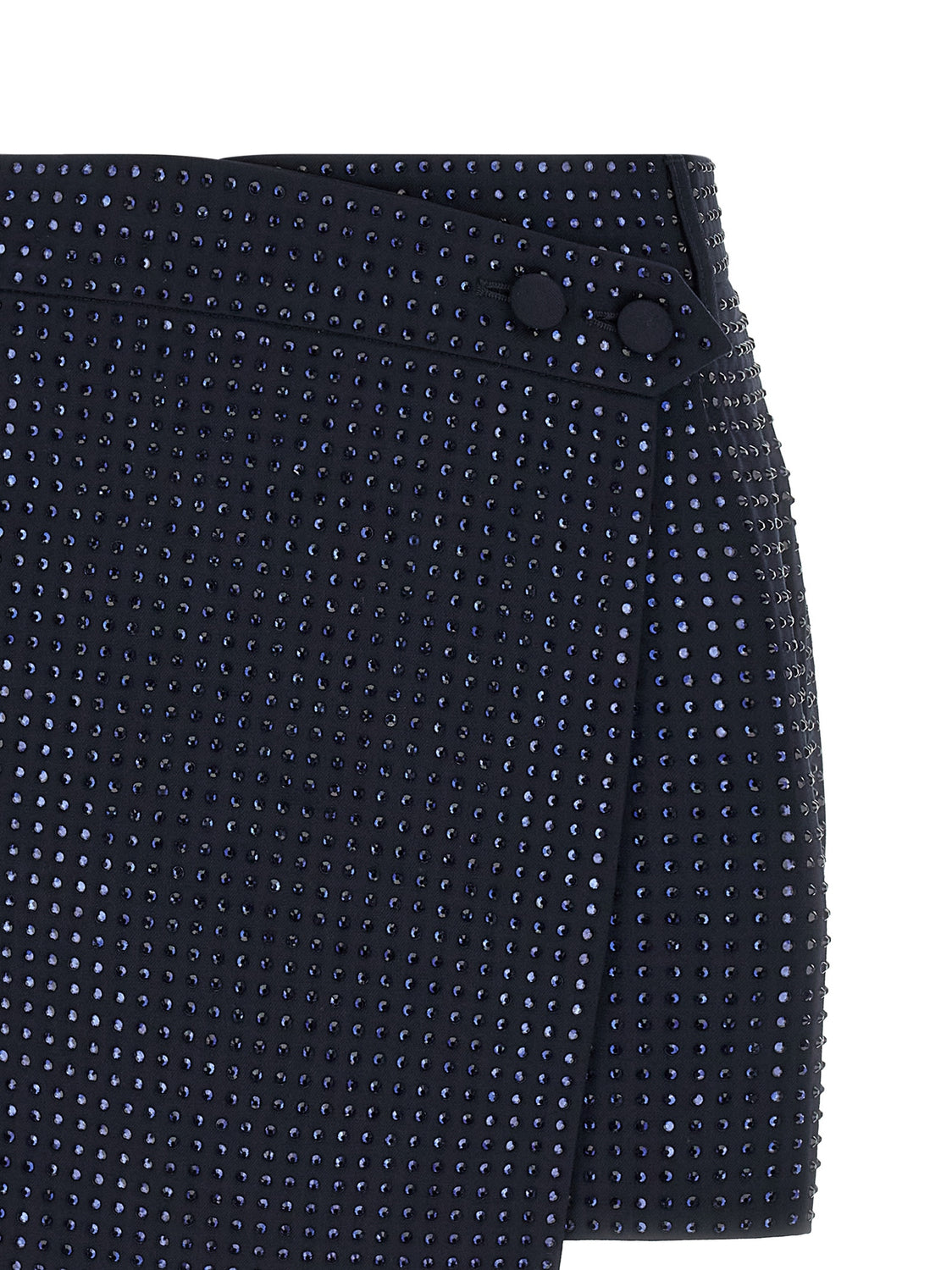 Blue Polyester Long Skirt