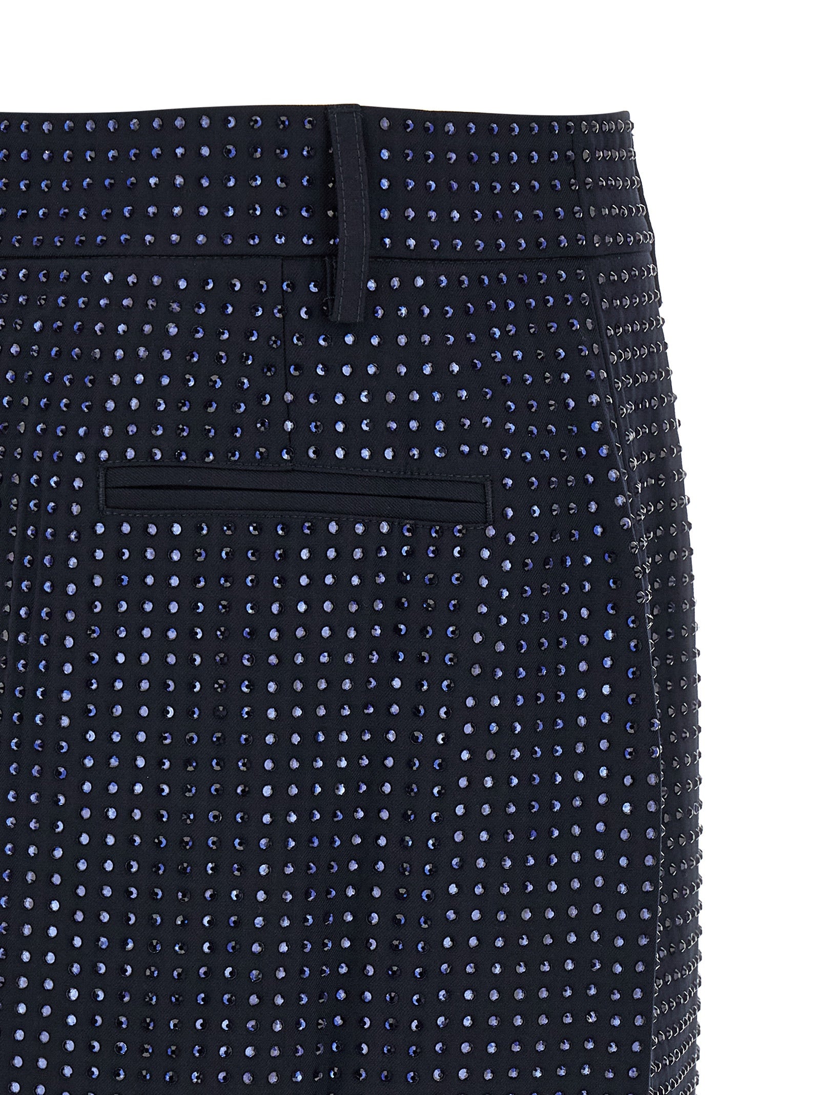 Blue Polyester Long Skirt