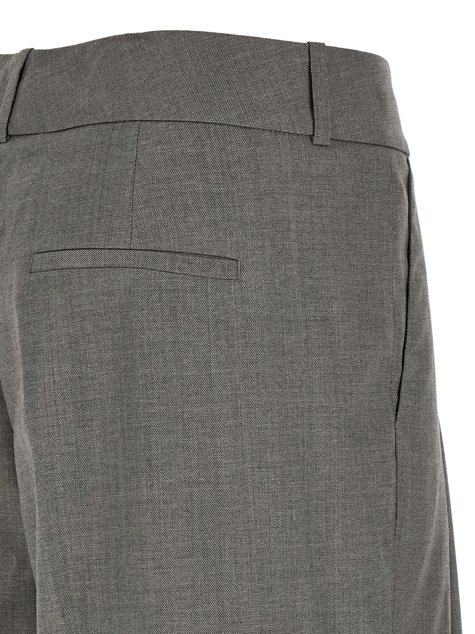 Gray Virgin Wool Casual Pants