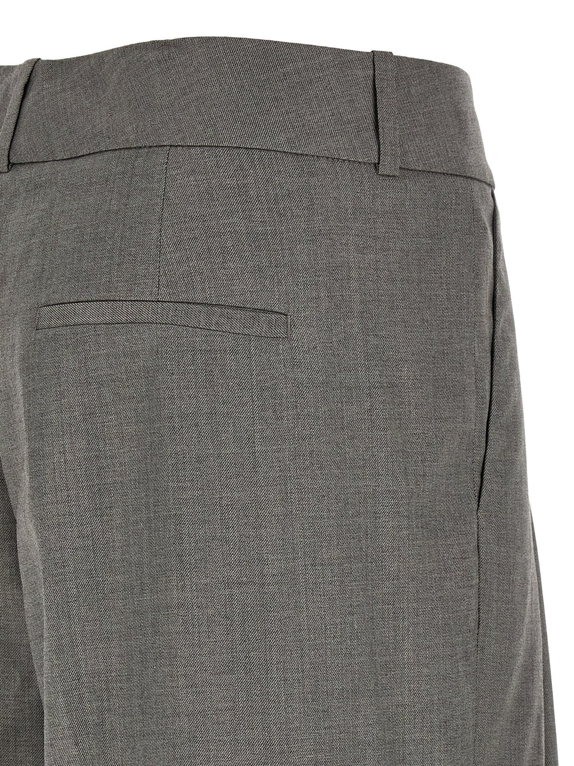 Gray Virgin Wool Casual Pants