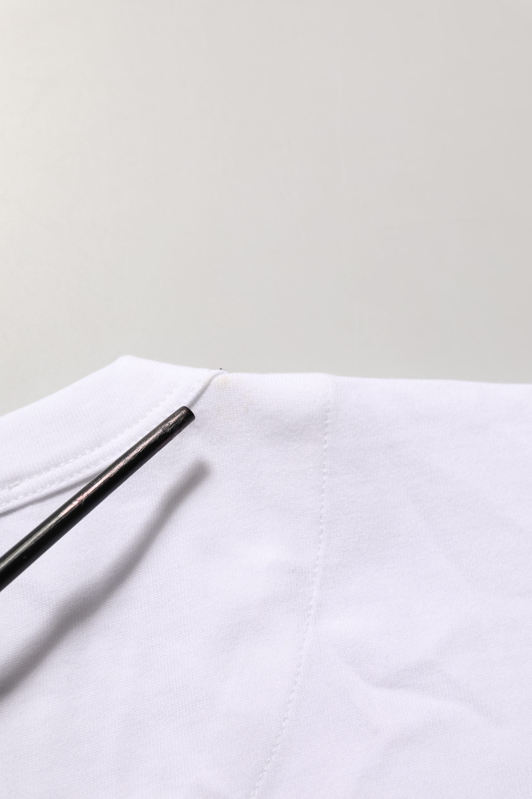 White Cotton Crew Neck Short Sleeves T-shirt