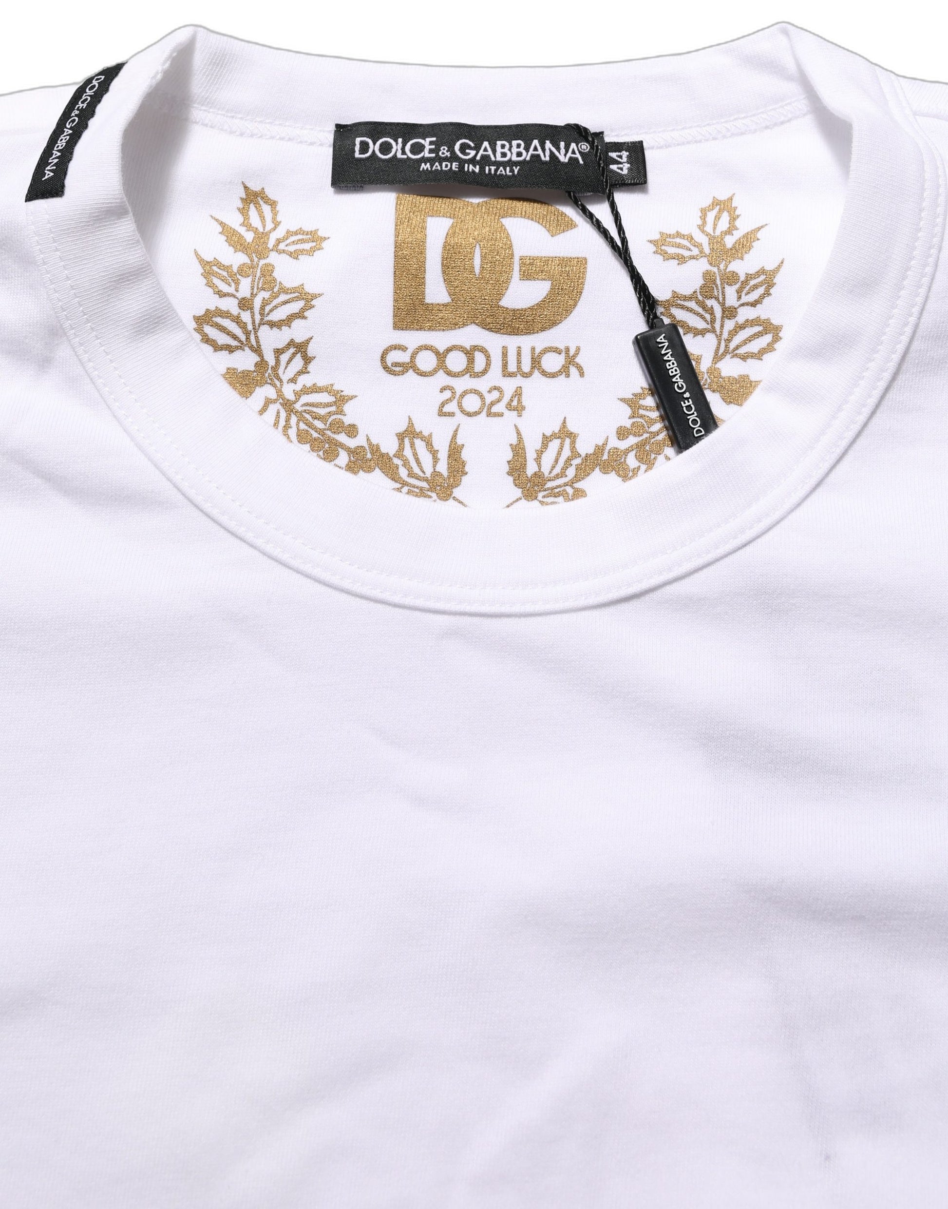 White Cotton Crew Neck Short Sleeves T-shirt