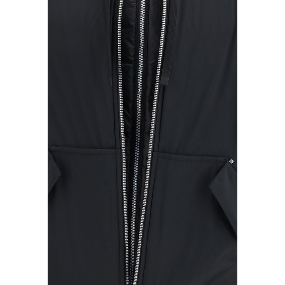 Black Nylon Full-Length Jacket