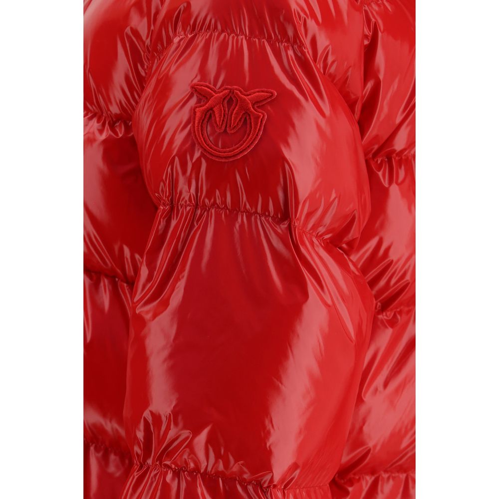 Red Polyamide Full-Length Jacket