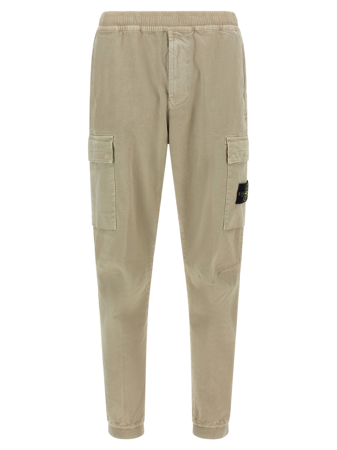 Beige Cotton Cargo Pants