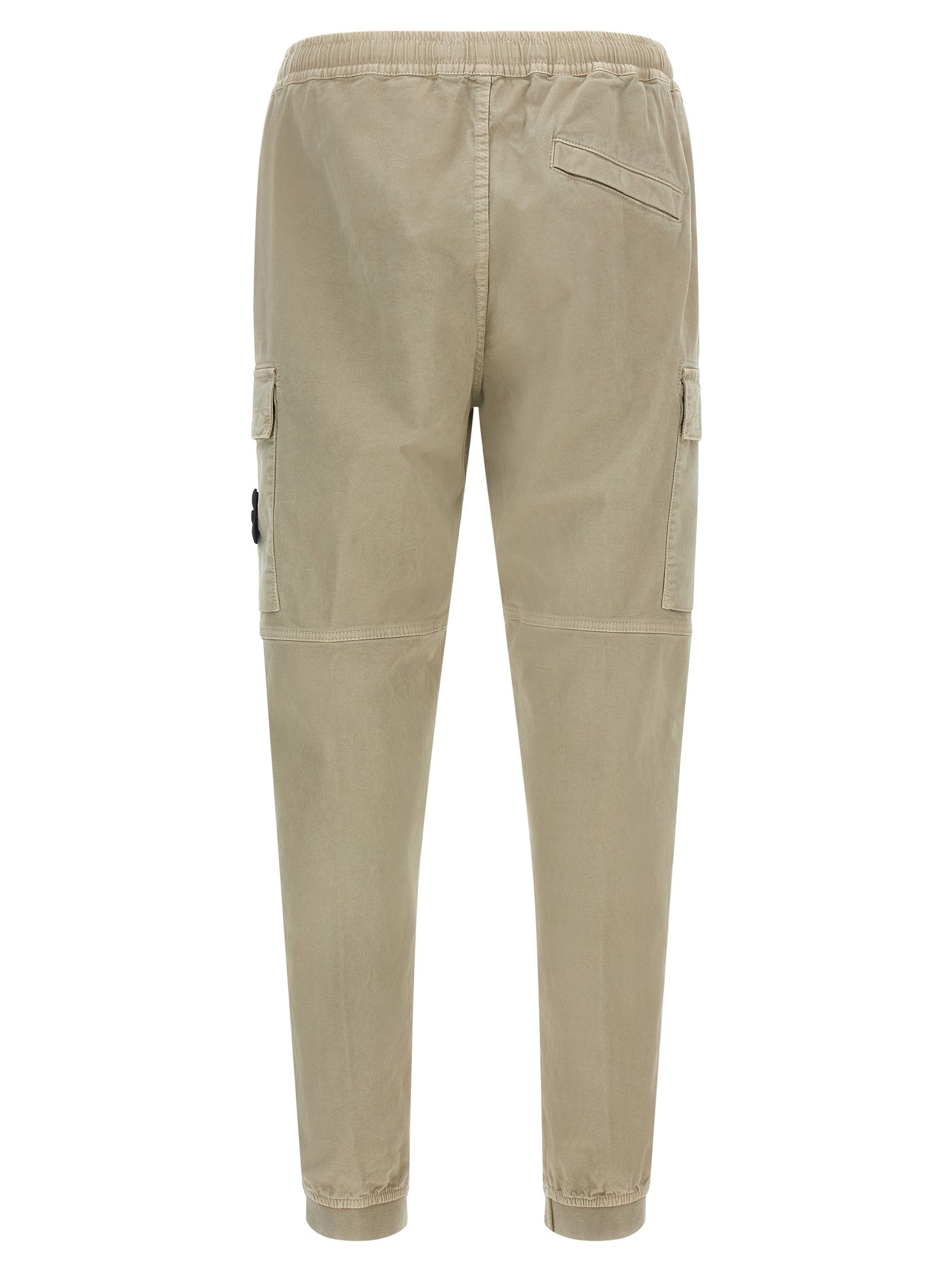 Beige Cotton Cargo Pants