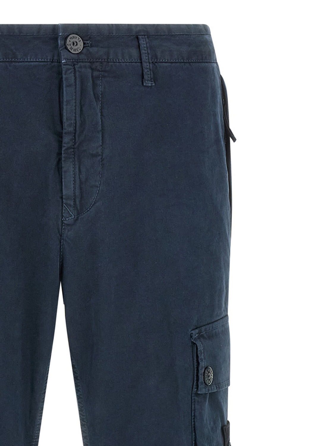 Blue Cotton Cargo Pants