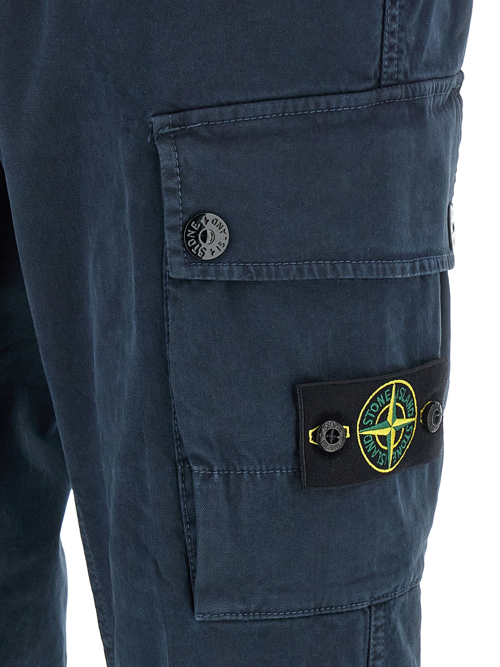 Blue Cotton Cargo Pants