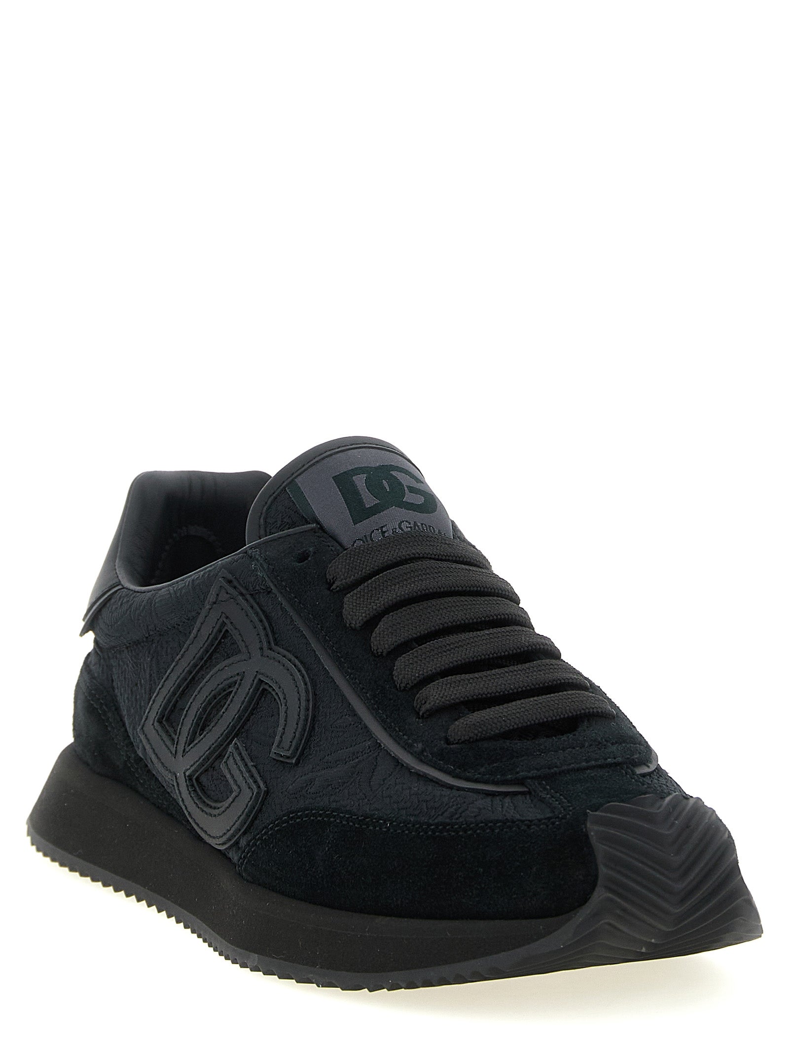 Black Leather Athletic Sneakers