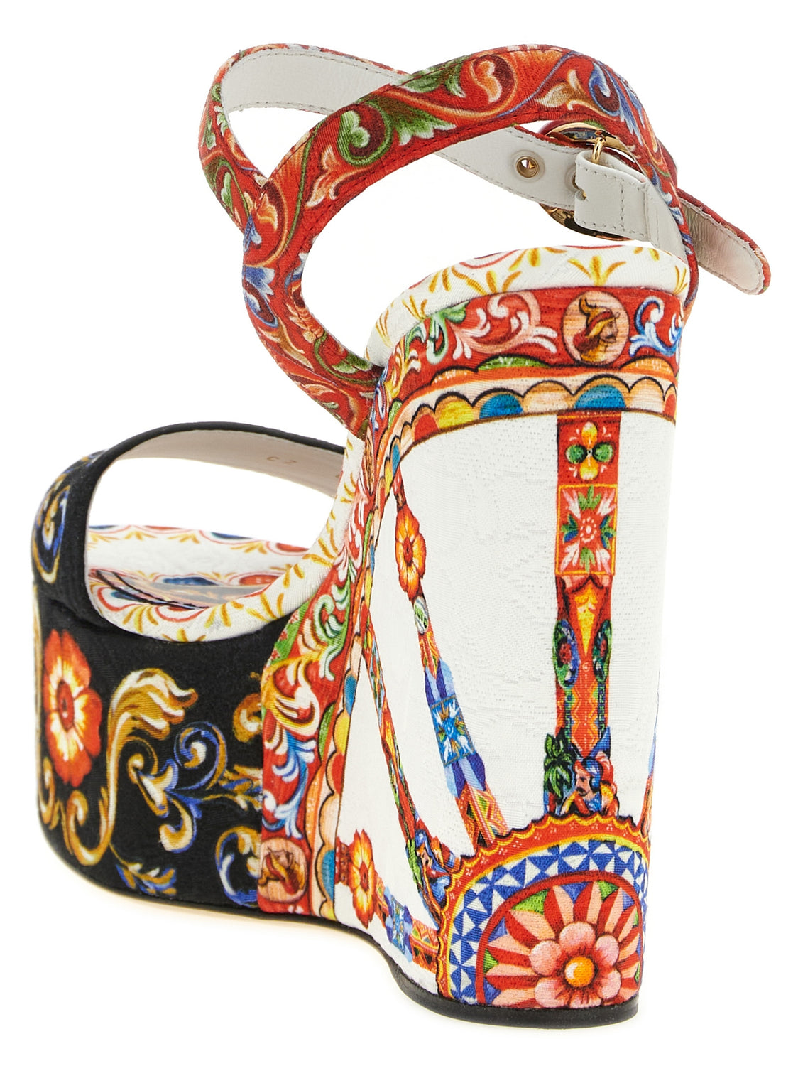 Multicolor Viscose Wedge Sandals