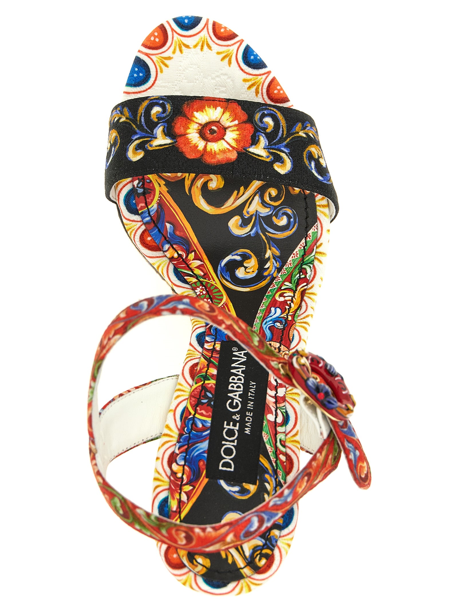 Multicolor Viscose Wedge Sandals