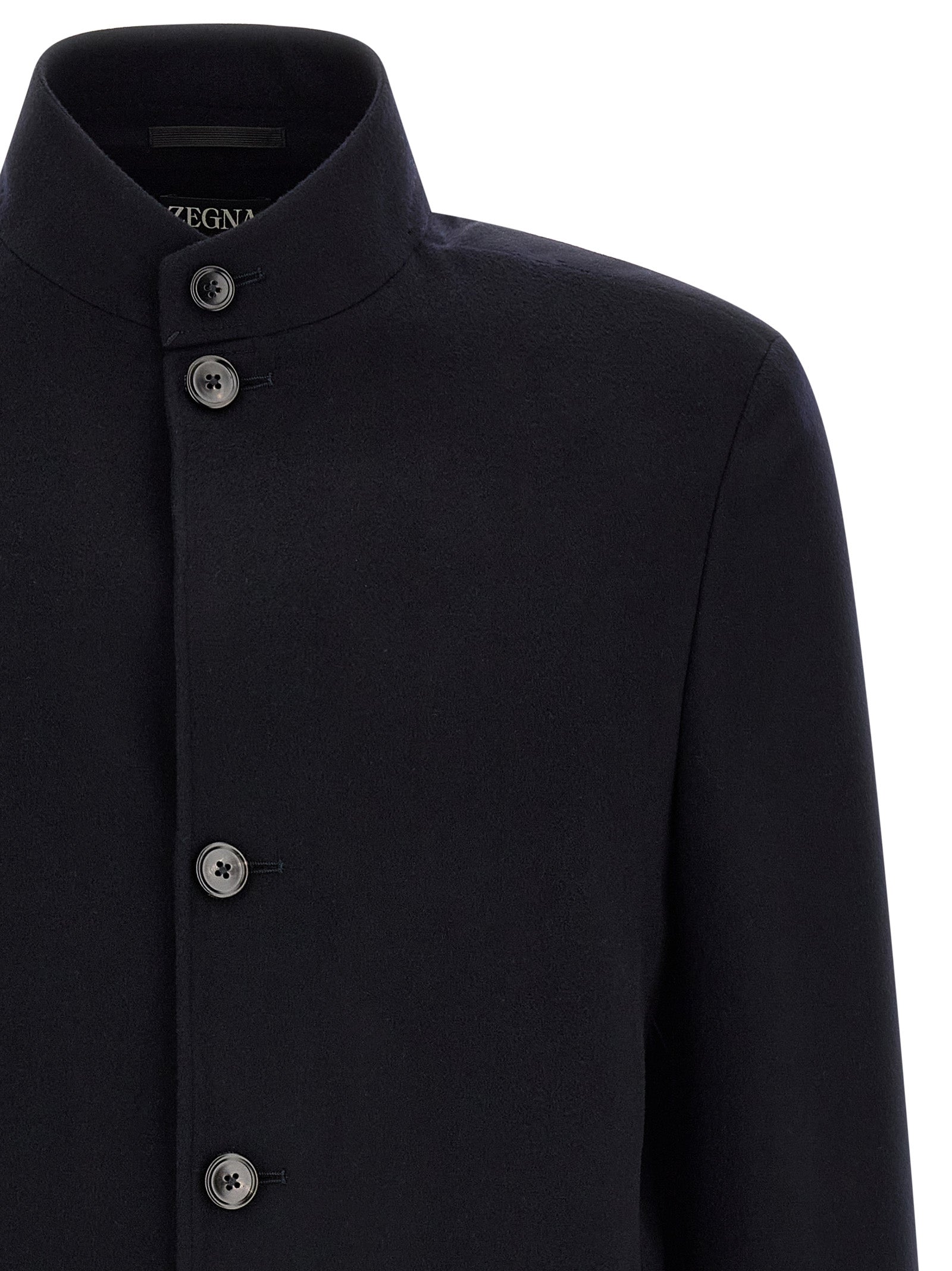 Blue Cashmere Full-Length Jacket
