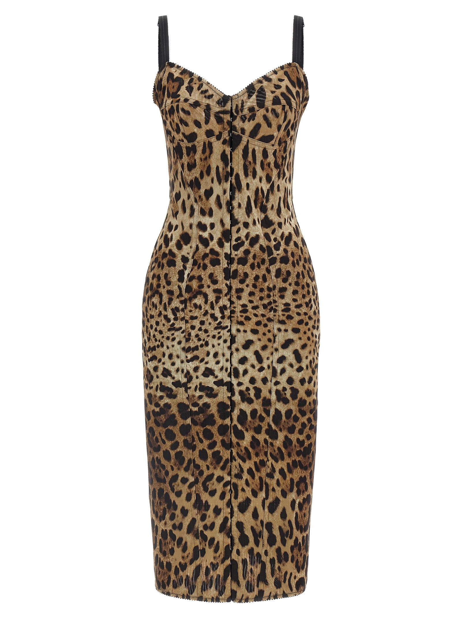 Brown Polyamide Midi Dress