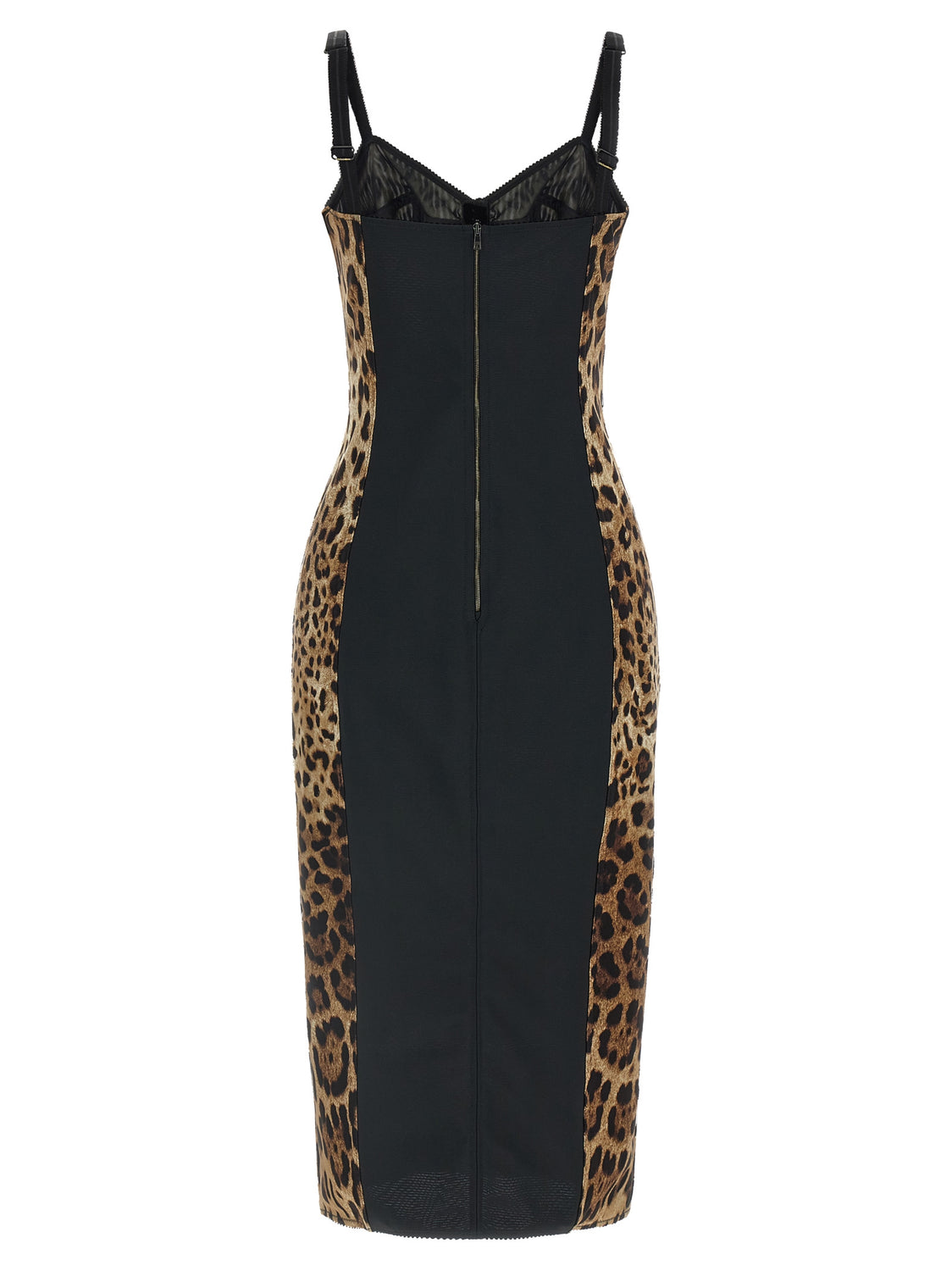 Brown Polyamide Midi Dress