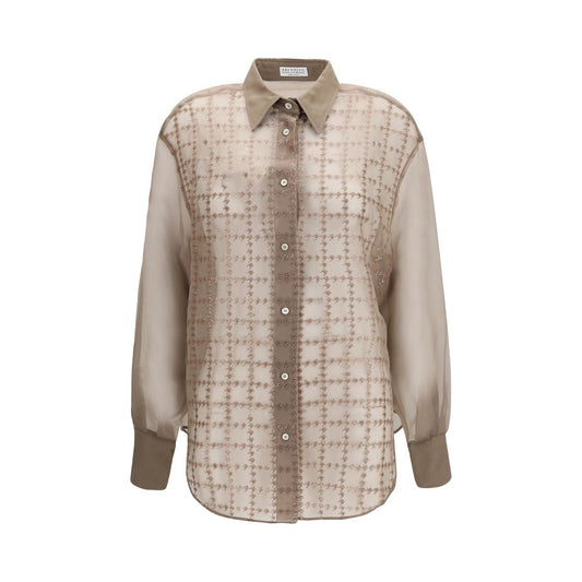 Beige Silk Shirt
