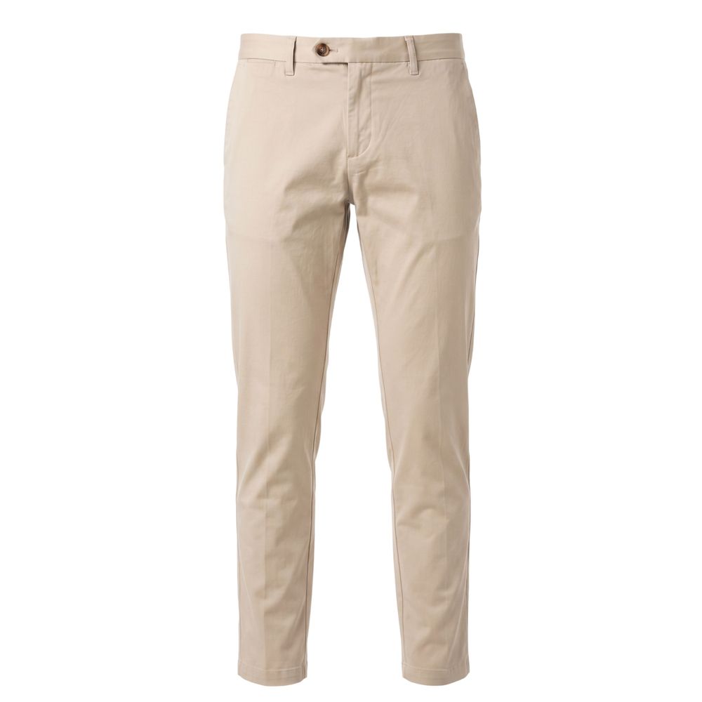 Beige Cotton Men Pants