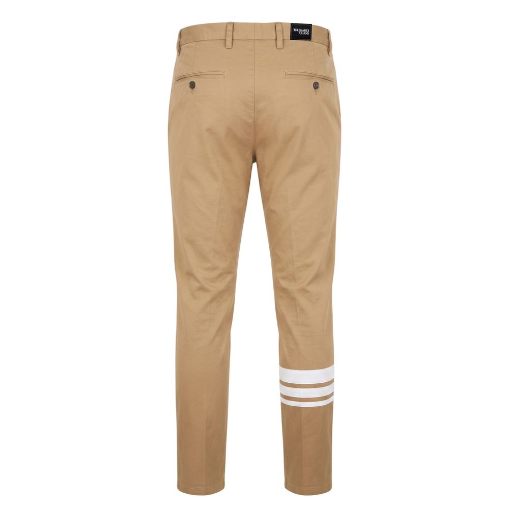 Beige Cotton Men Pants