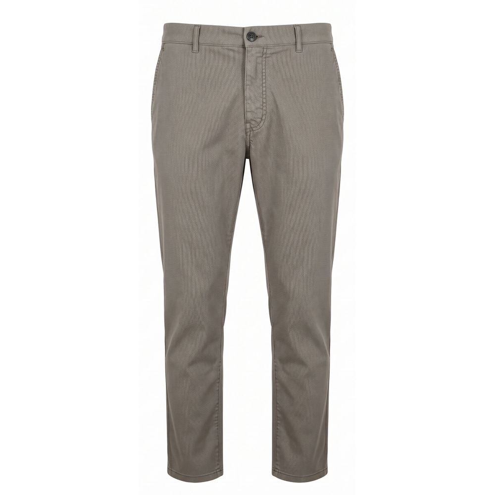 Grey Cotton Men Trouser