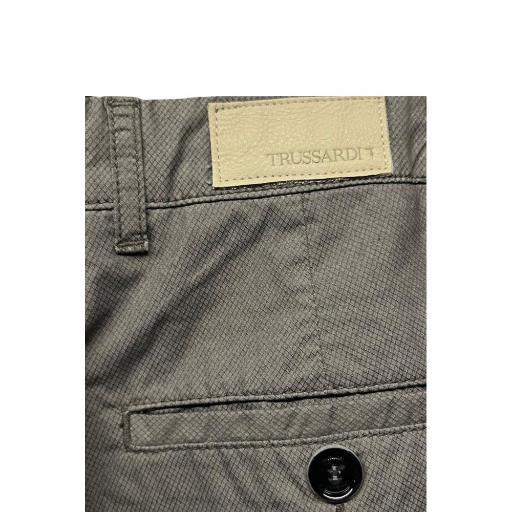 Grey Cotton Men Trouser