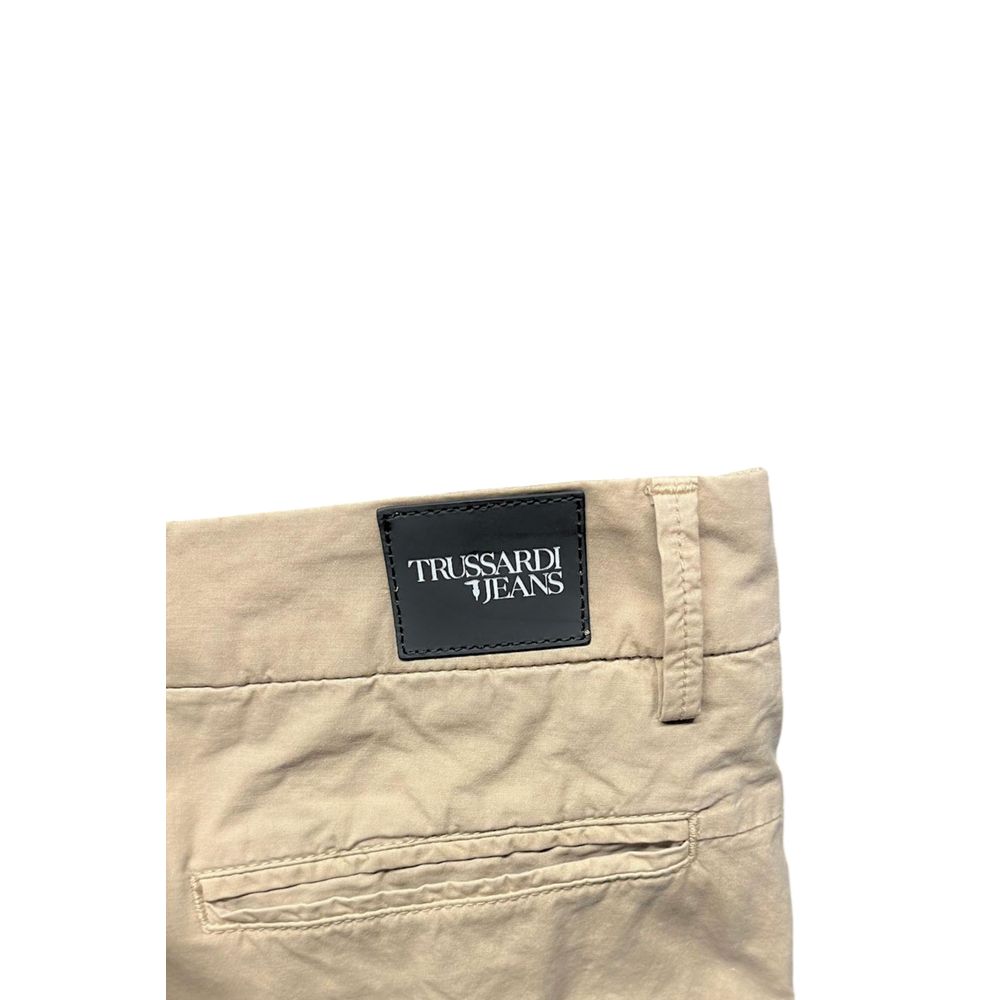 Beige Cotton Men Pants