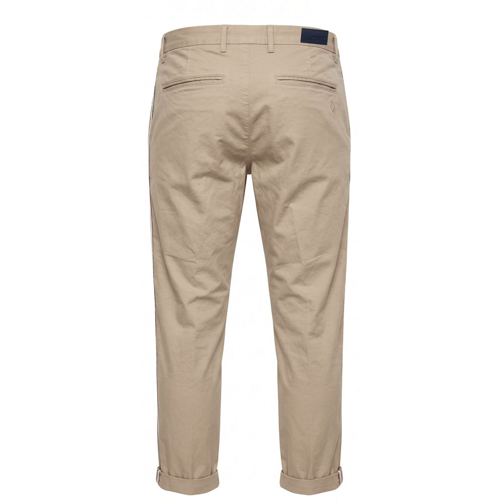Beige Cotton Men Pants