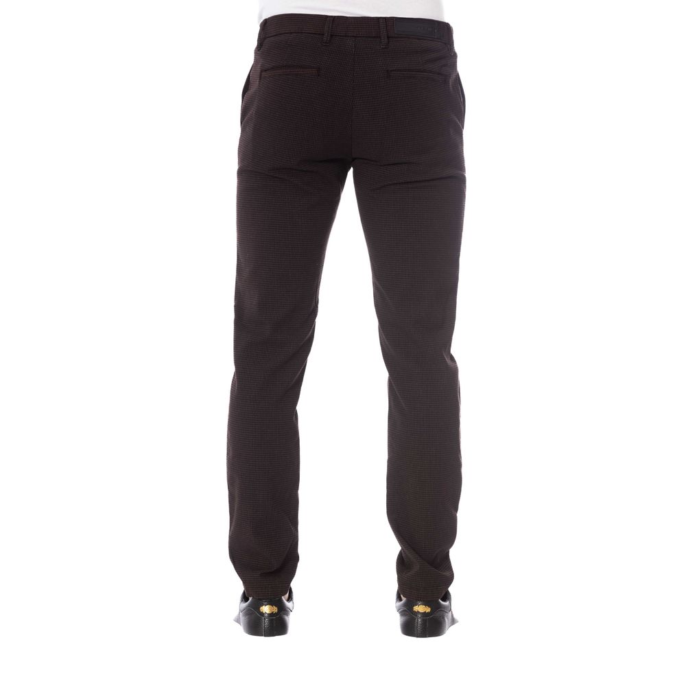 Brown Cotton Men Trouser