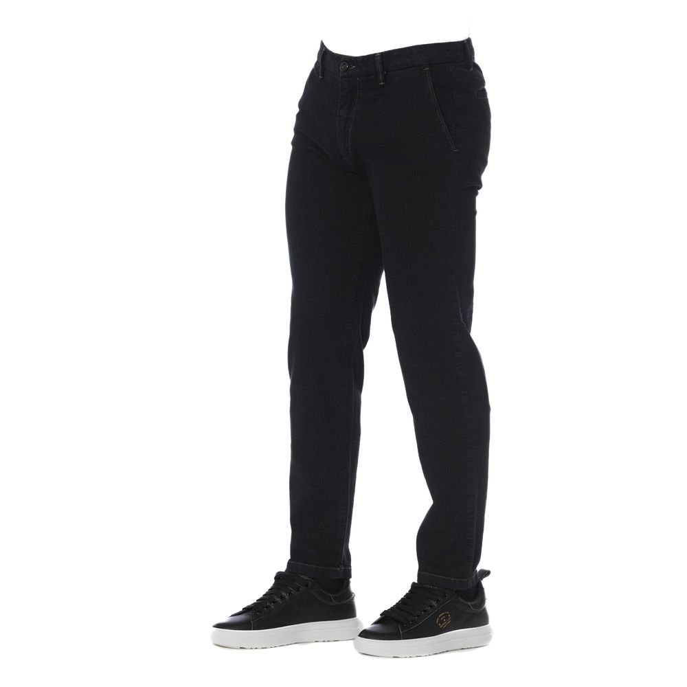 Black Cotton Men Pants
