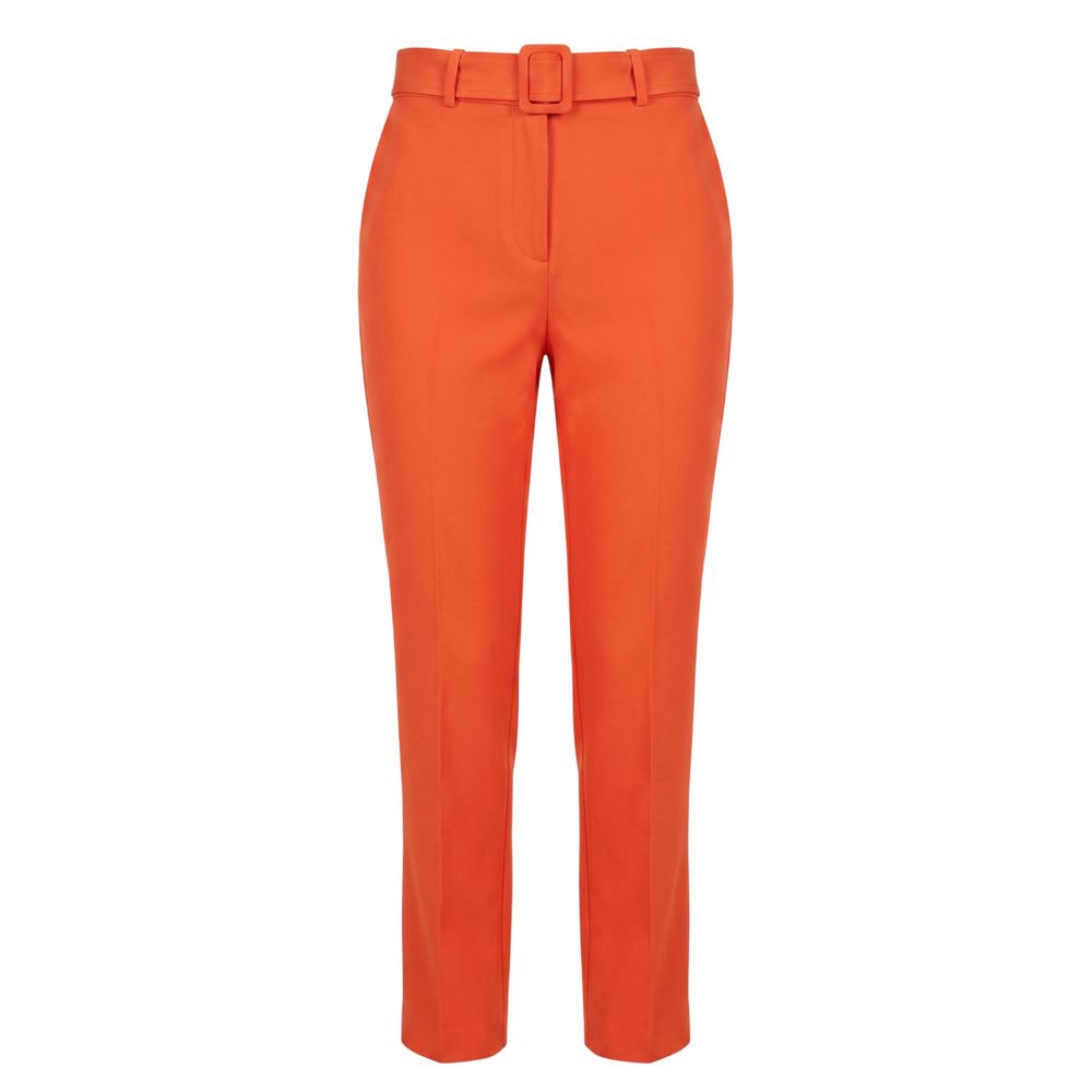Orange Viscose Women Pants