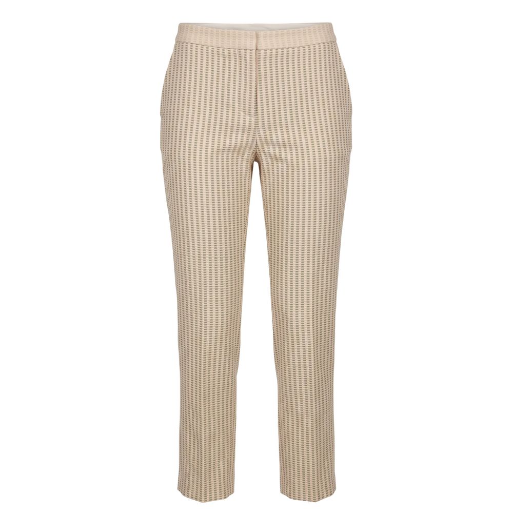 Beige Viscose Women Pants